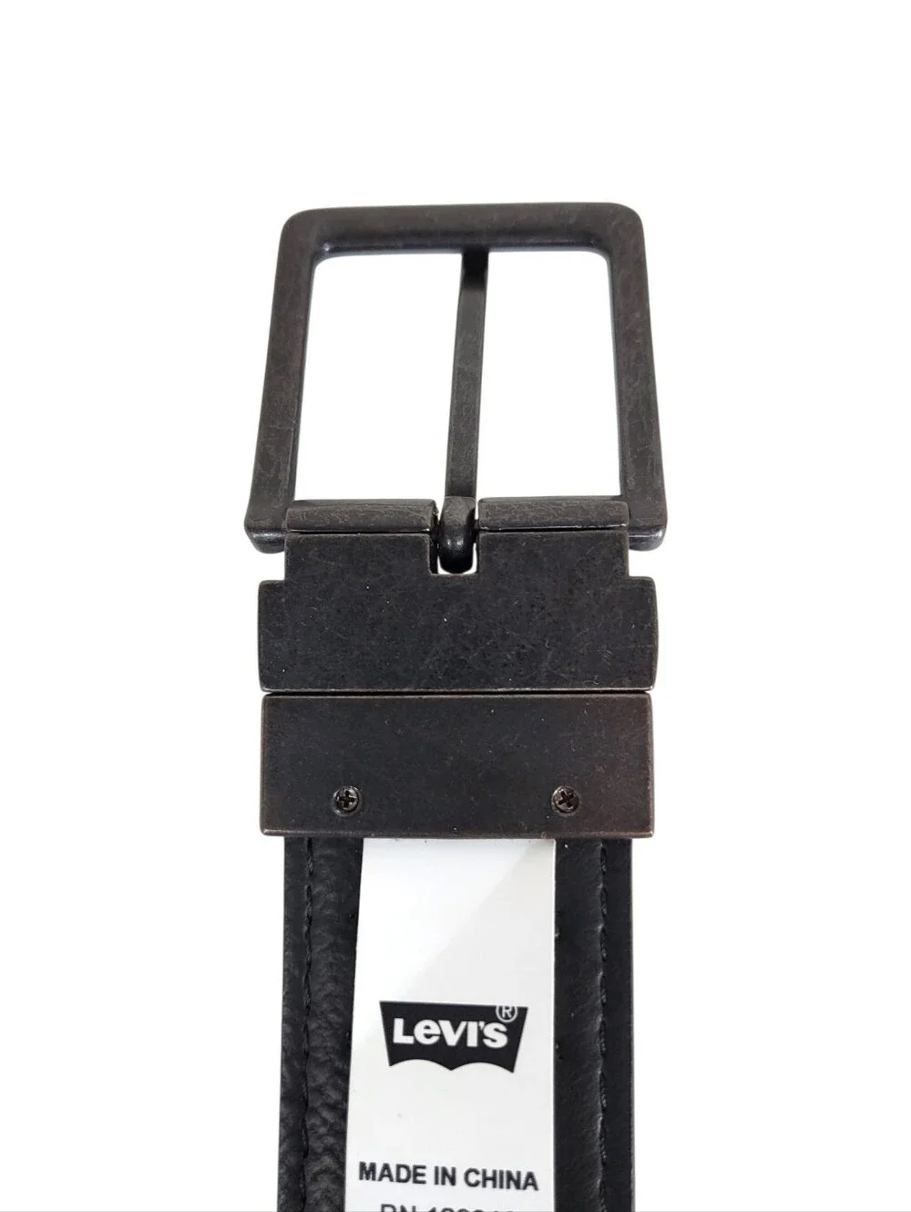 Levi's Men's Reversible Belt Brown Black Leather Dark Metal Buckle Size S/M New